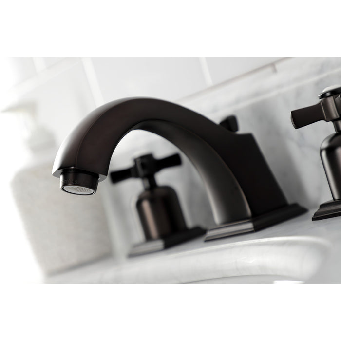 Kingston Brass FSC4685ZX Millennium Widespread Bathroom Faucet with Pop-Up Drain, Oil Rubbed Bronze