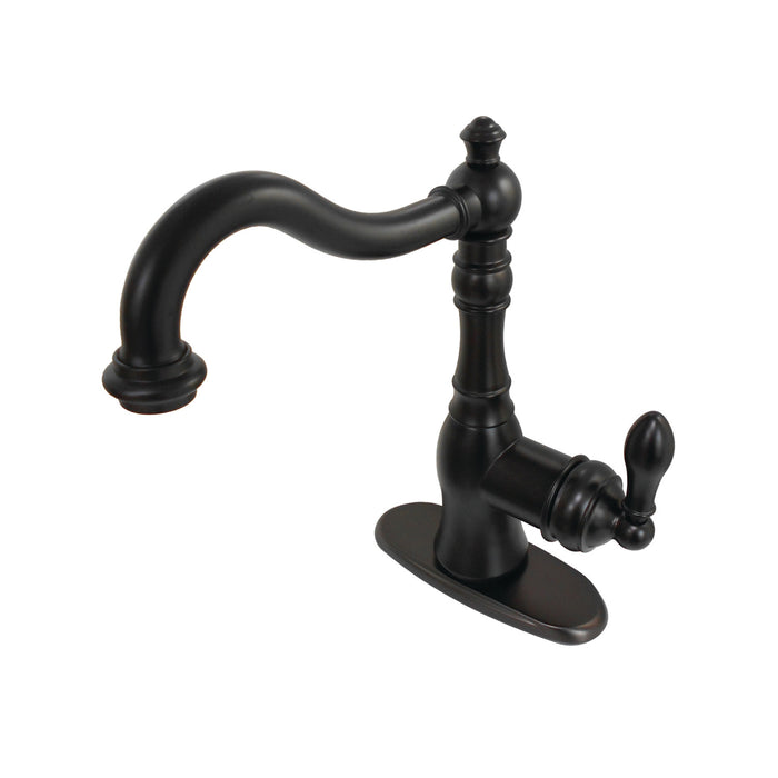Fauceture FSY7705ACL American Classic Single-Handle Bathroom Faucet with Push Pop-Up and Cover Plate, Oil Rubbed Bronze
