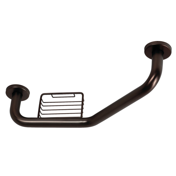 Kingston Brass GBS141012CS5 Meridian 10" x 12" Angled Grab Bar with Soap Holder, Oil Rubbed Bronze