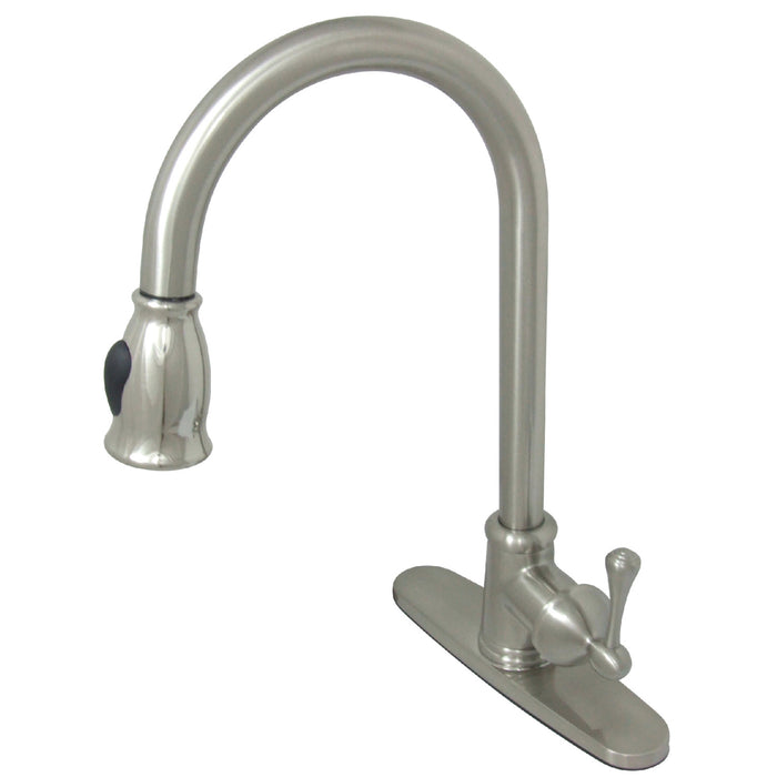 Gourmetier GS7888BL Vintage Pull-Down Single-Handle Kitchen Faucet, Brushed Nickel