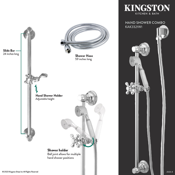 Kingston Brass KAK3325W5 Made To Match Hand Shower Combo with Slide Bar, Oil Rubbed Bronze