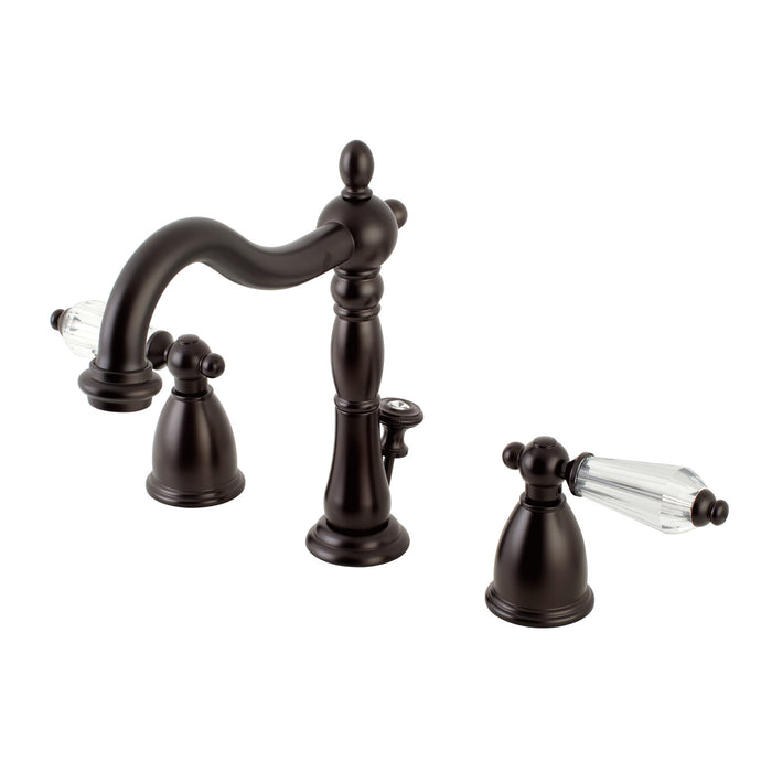 Kingston Brass KB1975WLL Wilshire Widespread Bathroom Faucet with Plastic Pop-Up, Oil Rubbed Bronze