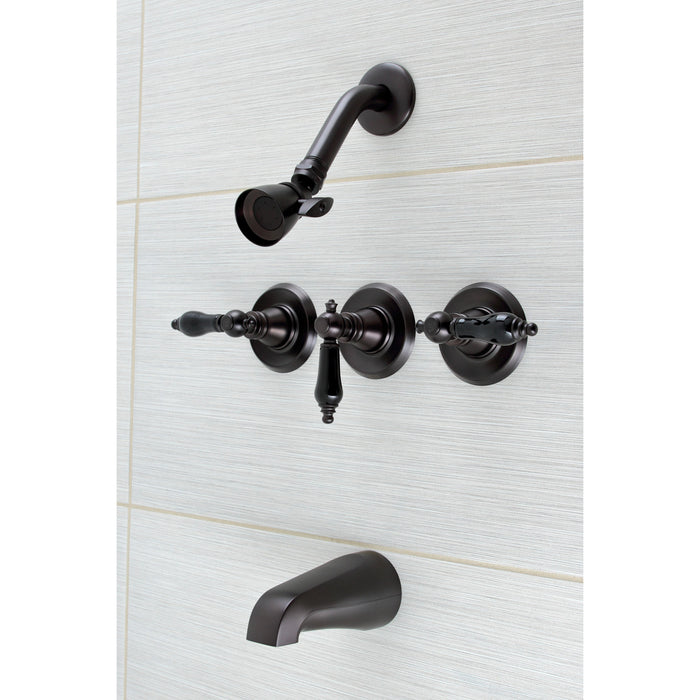 Kingston Brass KB235AKL Duchess Three-Handle Tub and Shower Faucet, Oil Rubbed Bronze