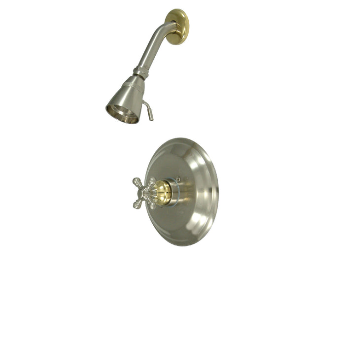 Kingston Brass KB2639BXSO Metropolitan Pressure Balanced Shower Faucet, Brushed Nickel/Polished Brass