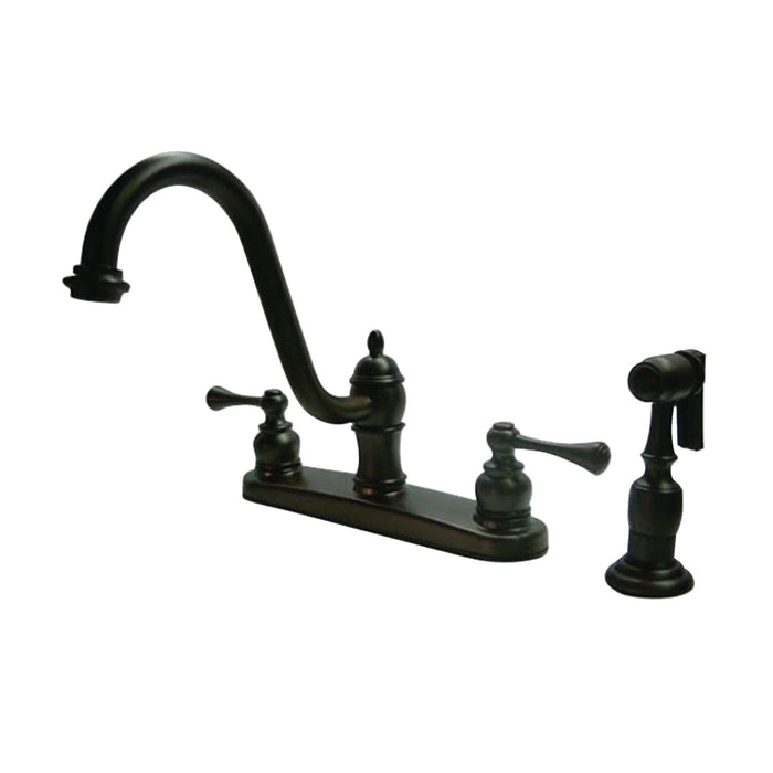 Kingston Brass KB3115BLBS 8-Inch Centerset Kitchen Faucet, Oil Rubbed Bronze