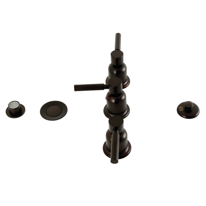 Kingston Brass KB6325DL Concord Three-Handle Bidet Faucet, Oil Rubbed Bronze