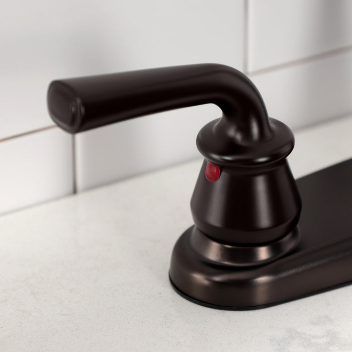 Kingston Brass KB715RXL Restoration 8-Inch Centerset Kitchen Faucet with White Sprayer, Oil Rubbed Bronze