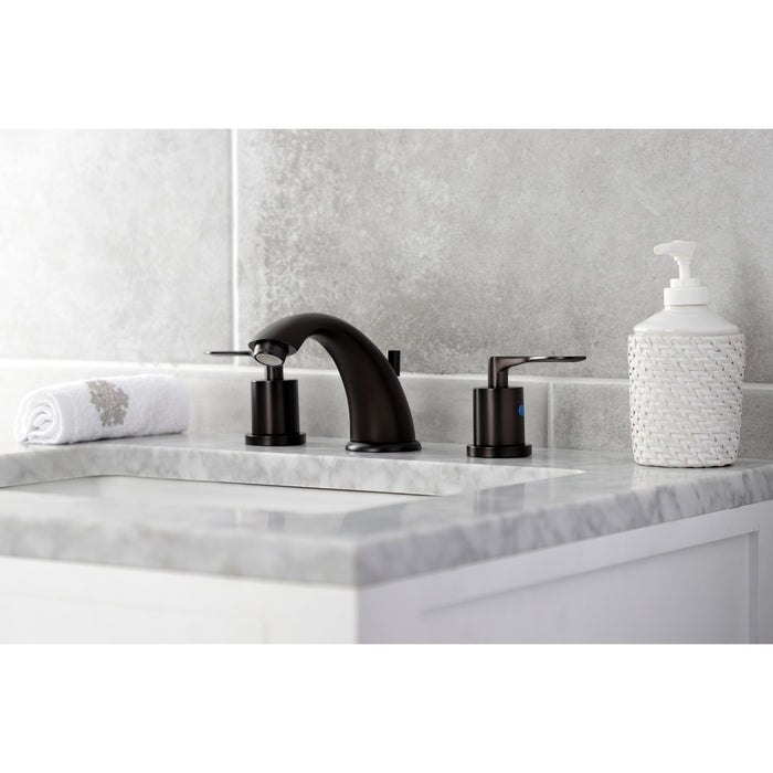 Kingston Brass KB8965SVL Two-Handle 3-Hole Deck Mount Widespread Bathroom Faucet with Pop-Up Drain in Oil Rubbed Bronze