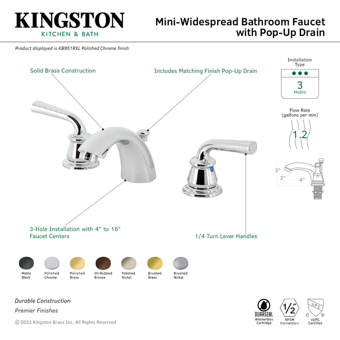 Kingston Brass KB955RXL Restoration Mini-Widespread Bathroom Faucet, Oil Rubbed Bronze