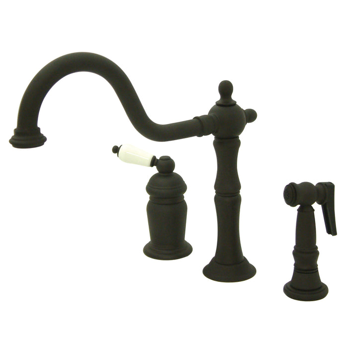 Kingston Brass KS1815PLBS Widespread Kitchen Faucet, Oil Rubbed Bronze