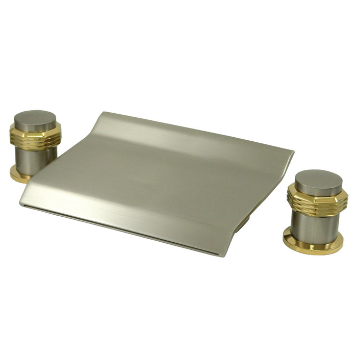 Kingston Brass KS2249MR Milano Two-Handle Roman Tub Faucet, Brushed Nickel/Polished Brass