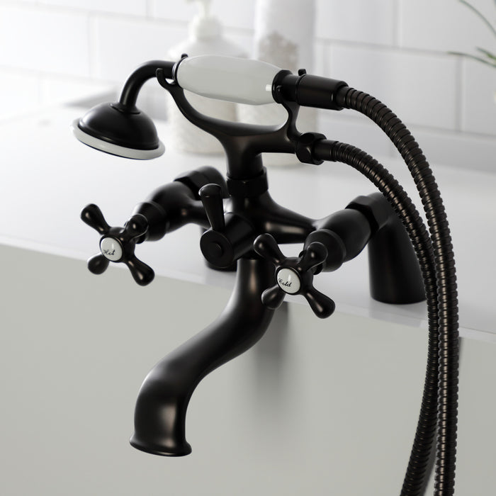 Kingston Brass KS227ORB Kingston Deck Mount Clawfoot Tub Faucet with Hand Shower, Oil Rubbed Bronze