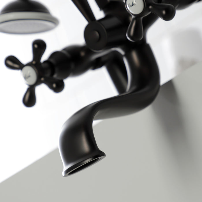 Kingston Brass KS227ORB Kingston Deck Mount Clawfoot Tub Faucet with Hand Shower, Oil Rubbed Bronze