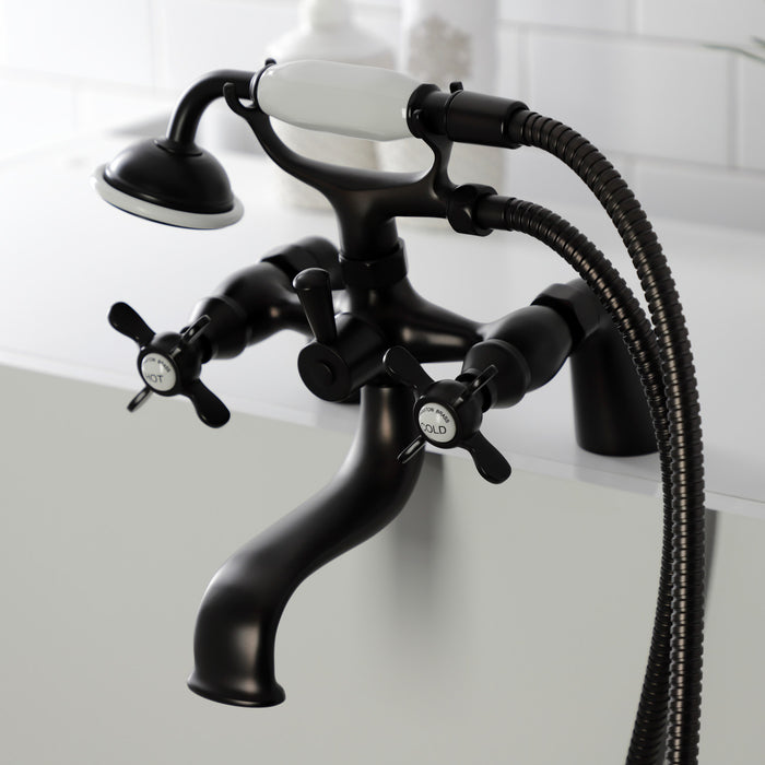 Kingston Brass KS247ORB Essex Deck Mount Clawfoot Tub Faucet with Hand Shower, Oil Rubbed Bronze