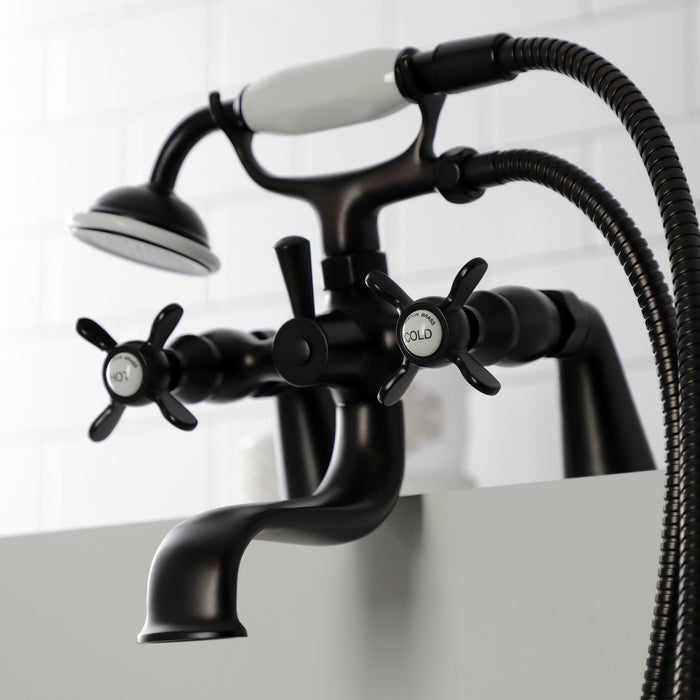 Kingston Brass KS247ORB Essex Deck Mount Clawfoot Tub Faucet with Hand Shower, Oil Rubbed Bronze