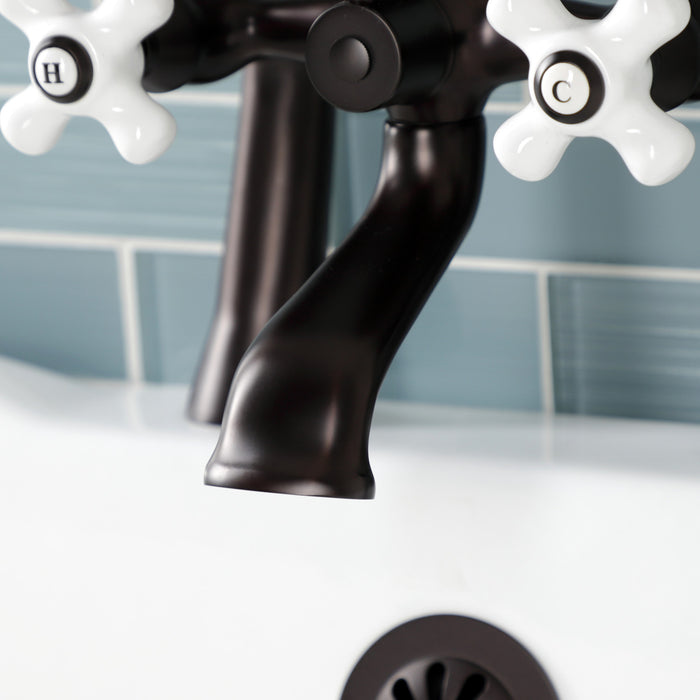 Kingston Brass KS268PXORB Kingston Deck Mount Clawfoot Tub Faucet with Hand Shower, Oil Rubbed Bronze