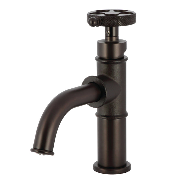 Kingston Brass KS2825RKX Webb Single-Handle Bathroom Faucet with Knurled Handle and Push Pop-Up Drain, Oil Rubbed Bronze