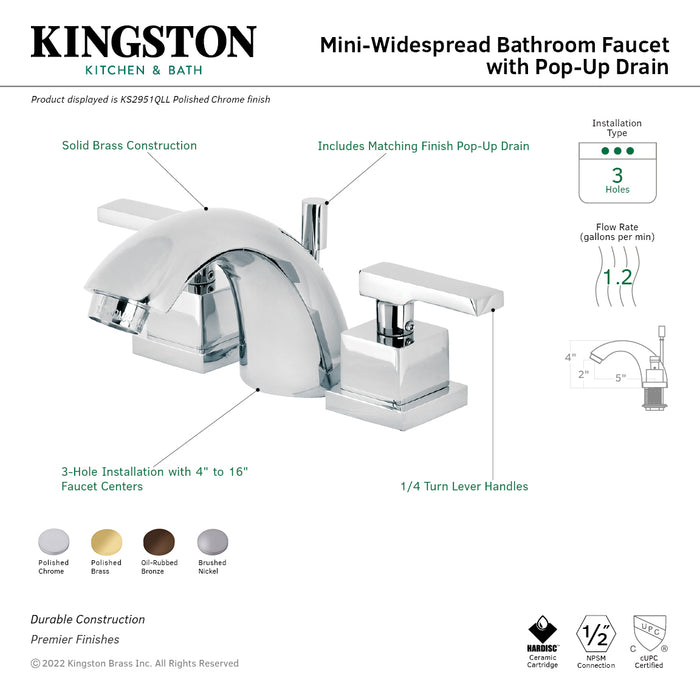 Kingston Brass KS2955QLL Executive Mini-Widespread Bathroom Faucet, Oil Rubbed Bronze