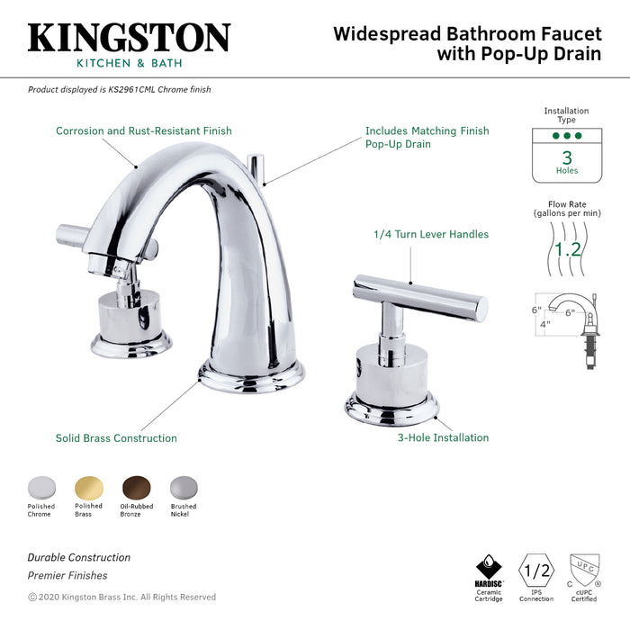 Kingston Brass KS2965CML 8 in. Widespread Bathroom Faucet, Oil Rubbed Bronze