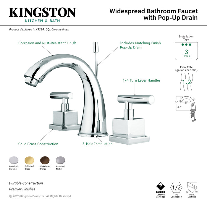 Kingston Brass KS2965CQL 8 in. Widespread Bathroom Faucet, Oil Rubbed Bronze