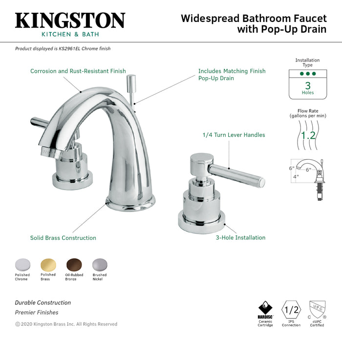 Kingston Brass KS2965EL 8 in. Widespread Bathroom Faucet, Oil Rubbed Bronze