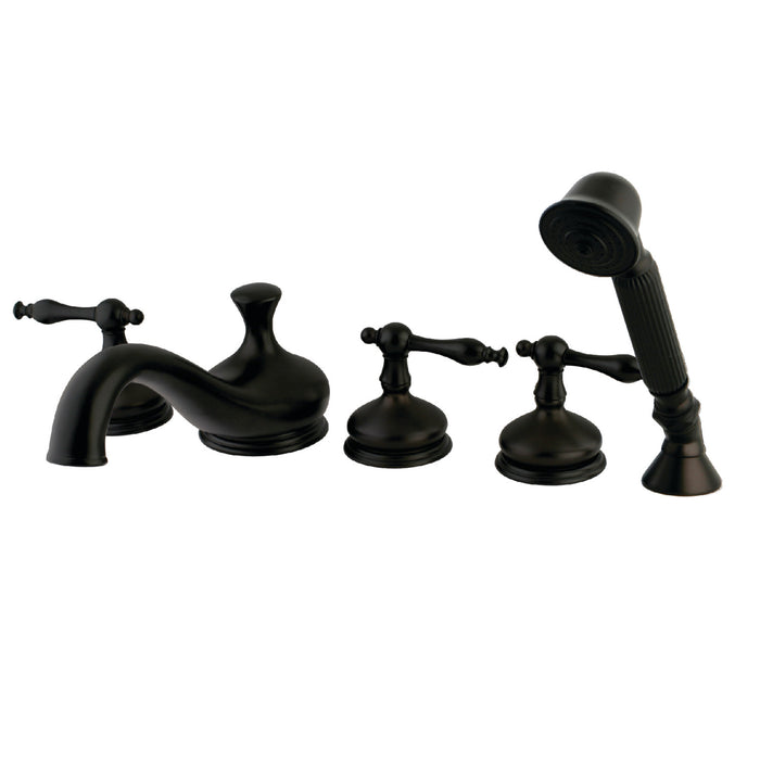 Kingston Brass KS33355NL Roman Tub Faucet with Hand Shower, Oil Rubbed Bronze