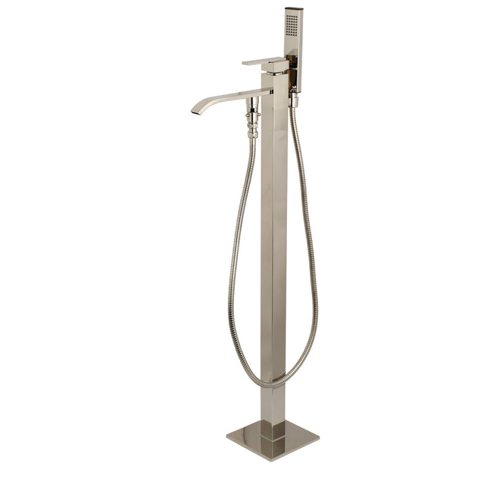Kingston Brass KS4136QLL Executive Freestanding Tub Faucet with Hand Shower, Polished Nickel
