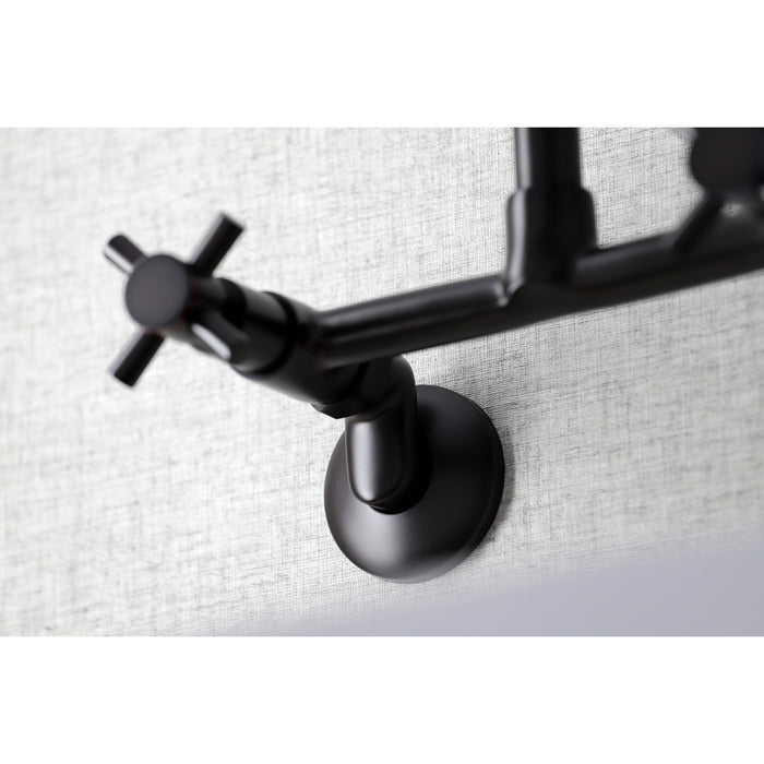Kingston Brass KS423ORB Concord Two-Handle Wall-Mount Kitchen Faucet, Oil Rubbed Bronze