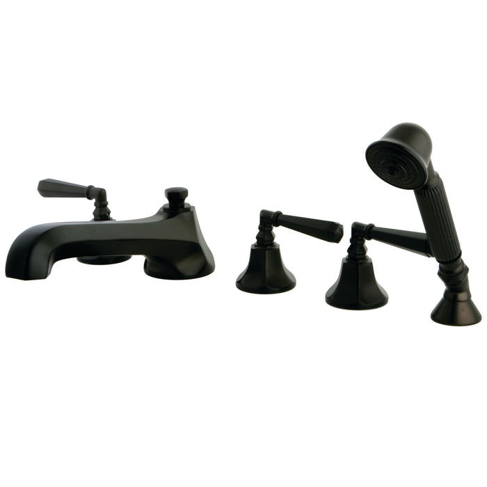 Kingston Brass KS43055HL 5-Piece Roman Tub Faucet with Hand Shower, Oil Rubbed Bronze