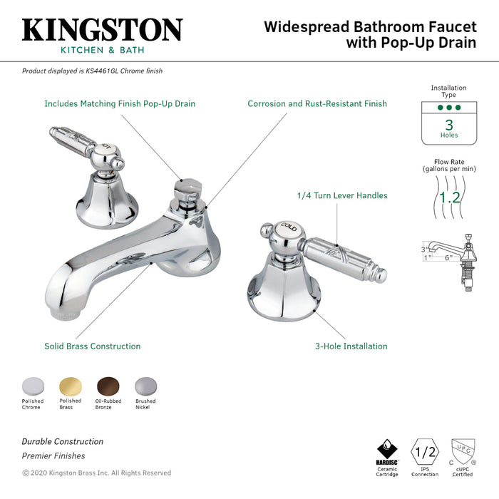 Kingston Brass KS4465GL 8 in. Widespread Bathroom Faucet, Oil Rubbed Bronze