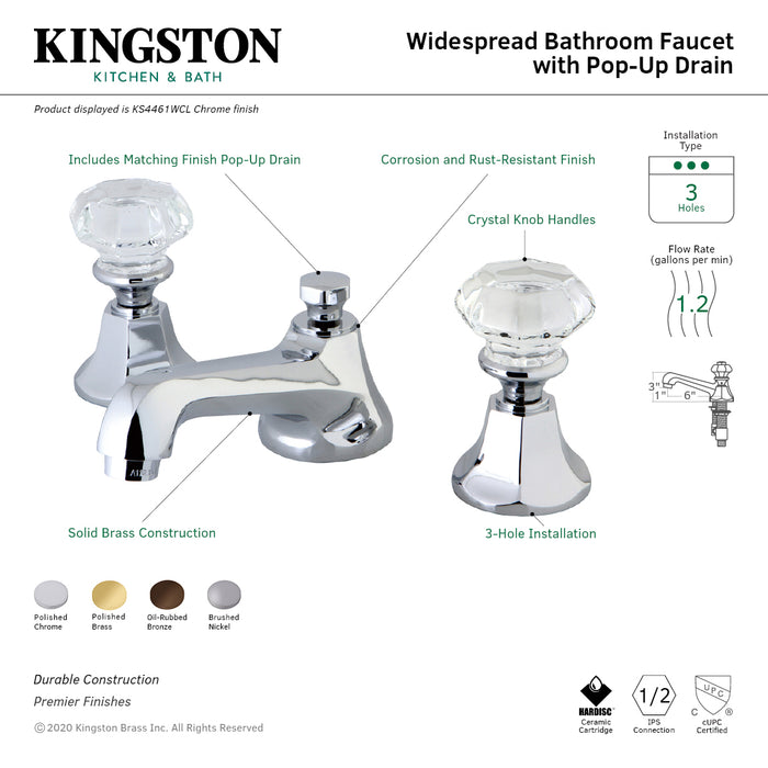 Kingston Brass KS4465WCL 8 in. Widespread Bathroom Faucet, Oil Rubbed Bronze