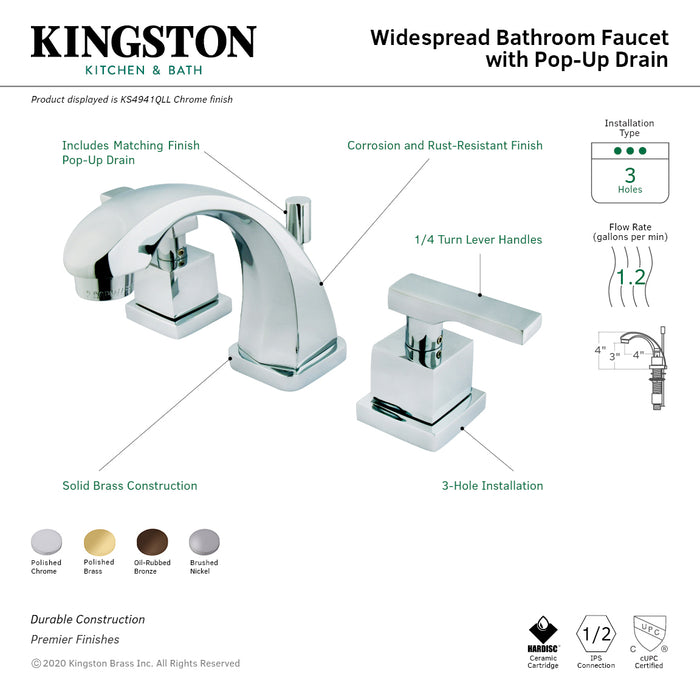 Kingston Brass KS4945QLL Executive Widespread Bathroom Faucet, Oil Rubbed Bronze