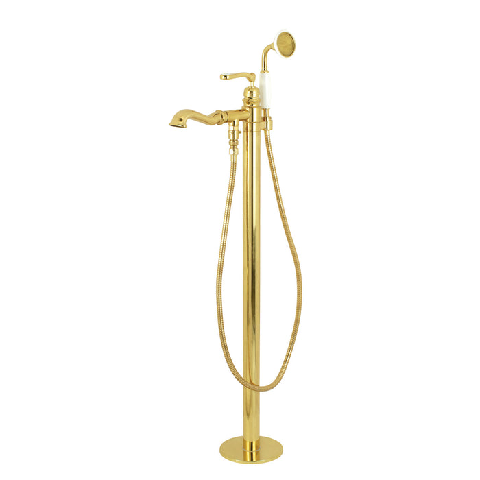 Kingston Brass KS7012RL Royale Freestanding Tub Faucet with Hand Shower, Polished Brass