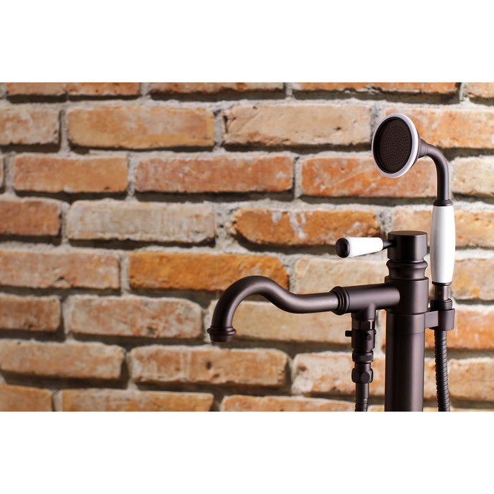 Kingston Brass KS7135DPL Paris Freestanding Tub Faucet with Hand Shower, Oil Rubbed Bronze