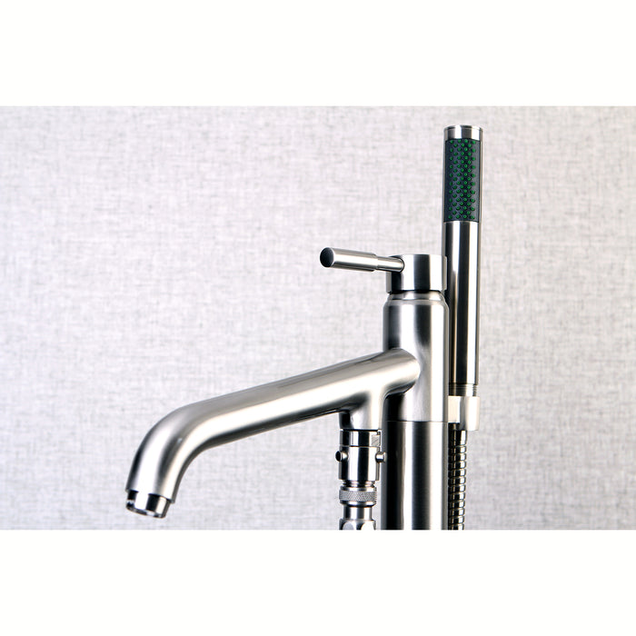Kingston Brass KS8138DL Concord Freestanding Tub Faucet with Hand Shower, Brushed Nickel