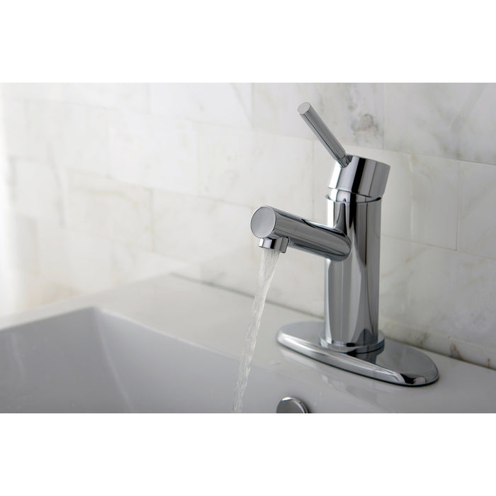 Kingston Brass KS8421DL Concord Single-Handle Bathroom Faucet with Brass Pop-Up and Cover Plate, Polished Chrome
