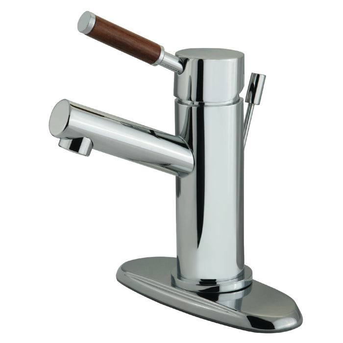 Kingston Brass KS8421DWL Wellington Single-Handle Bathroom Faucet with Brass Pop-Up and Cover Plate, Polished Chrome