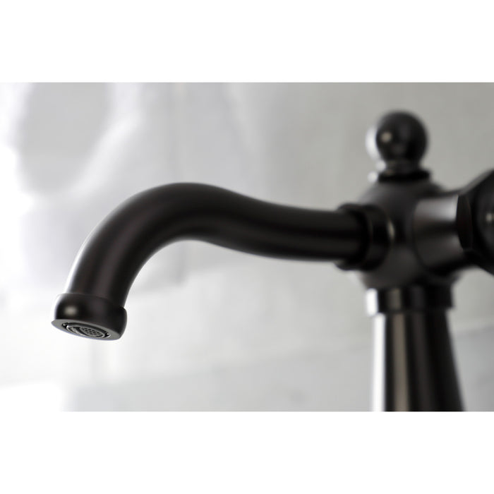 Kingston Brass KSD154BXORB Nautical Single-Handle Bathroom Faucet with Push Pop-Up, Oil Rubbed Bronze