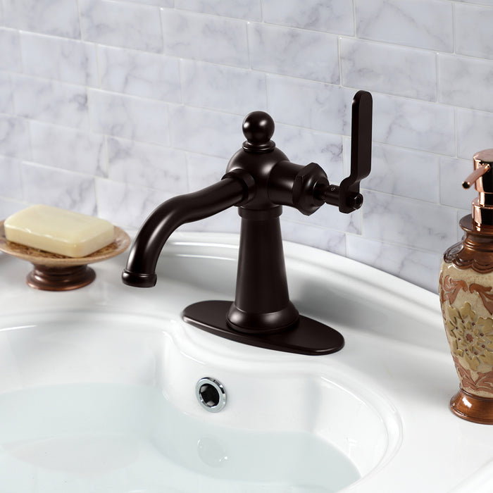 Kingston Brass KSD3545KL Knight Single-Handle Bathroom Faucet with Push Pop-Up, Oil Rubbed Bronze