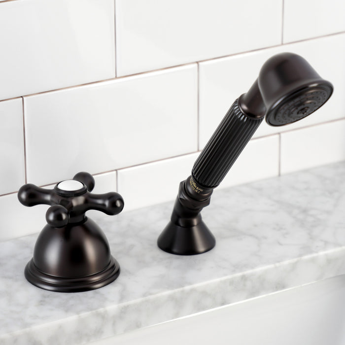 Kingston Brass KSK3355AXTR Deck Mount Hand Shower with Diverter for Roman Tub Faucet, Oil Rubbed Bronze