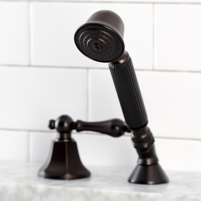 Kingston Brass KSK4305ALTR Deck Mount Hand Shower with Diverter for Roman Tub Faucet, Oil Rubbed Bronze