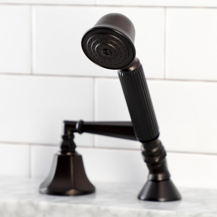 Kingston Brass KSK4305HLTR Deck Mount Hand Shower with Diverter for Roman Tub Faucet, Oil Rubbed Bronze