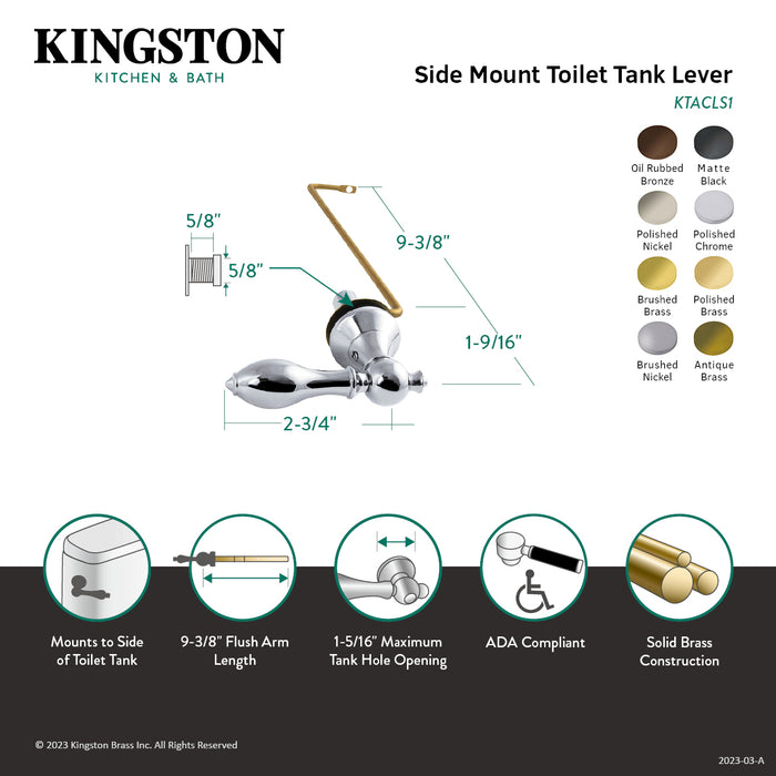 Kingston Brass KTACLS5 American Classic Side Mount Toilet Tank Lever, Oil Rubbed Bronze