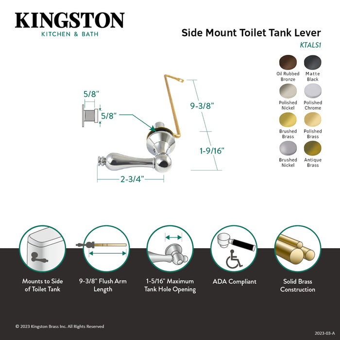 Kingston Brass KTALS5 Victorian Side Mount Toilet Tank Lever, Oil Rubbed Bronze