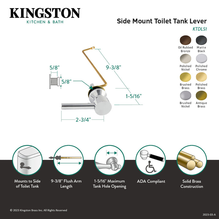 Kingston Brass KTDLS5 Concord Side Mount Toilet Tank Lever, Oil Rubbed Bronze
