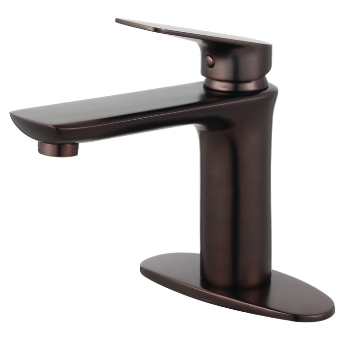Fauceture LS4205CXL Frankfurt Single-Handle Bathroom Faucet with Deck Plate and Drain, Oil Rubbed Bronze