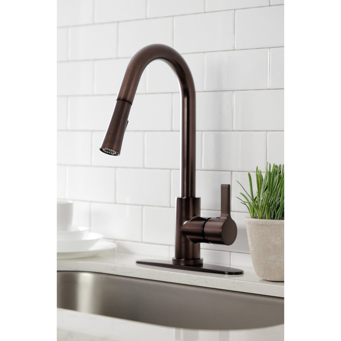 Gourmetier LS8685CTL Continental Single-Handle Pull-Down Kitchen Faucet, Oil Rubbed Bronze