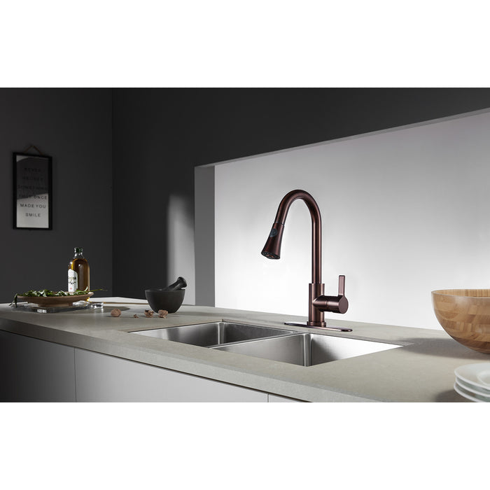 Gourmetier LS8725CTL Continental Single-Handle Pull-Down Kitchen Faucet, Oil Rubbed Bronze