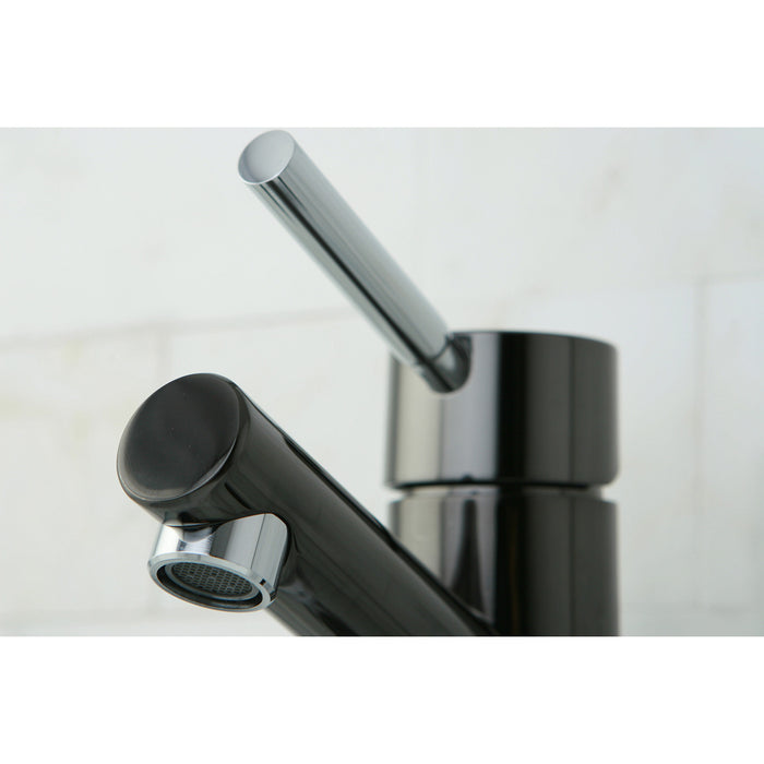 Kingston Brass NS8427DL Water Onyx Single-Handle Bathroom Faucet, Black Stainless Steel/Polished Chrome