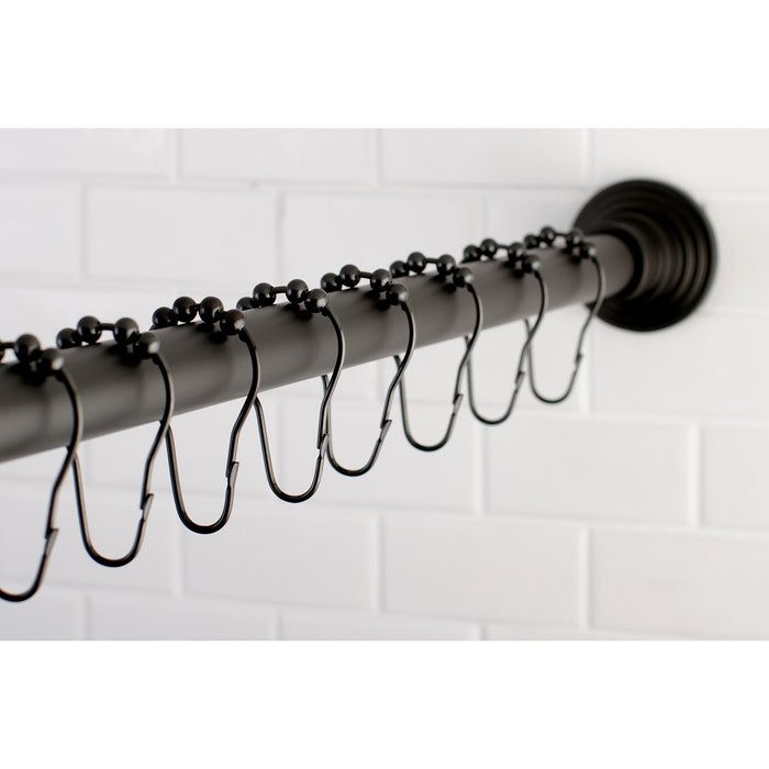 Kingston Brass SCC2715 Edenscape 60"-72" Stainless Steel Adjustable Tension Shower Curtain Rod with Rings, Oil Rubbed Bronze